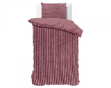 Sleeptime Rib Teddy Oud Roze Dekbedovertrek - Dromen & Wonen