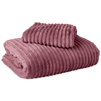 Sleeptime Rib Teddy Oud Roze Dekbedovertrek - Dromen & Wonen