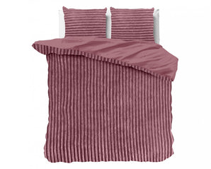 Sleeptime Rib Teddy Oud Roze Dekbedovertrek - Dromen & Wonen