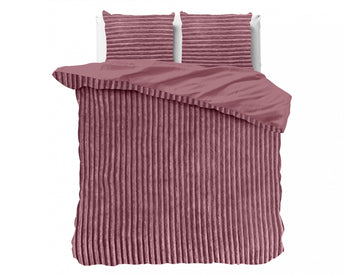 Sleeptime Rib Teddy Oud Roze Dekbedovertrek - Dromen & Wonen