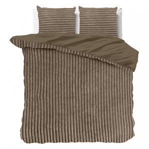 Sleeptime Rib Teddy Taupe Dekbedovertrek - Dromen & Wonen