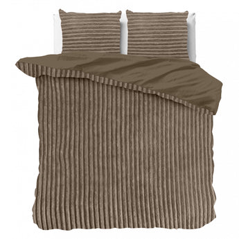 Sleeptime Rib Teddy Taupe Dekbedovertrek - Dromen & Wonen