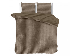 Sleeptime Rib Teddy Taupe Dekbedovertrek - Dromen & Wonen