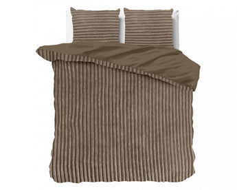Sleeptime Rib Teddy Taupe Dekbedovertrek - Dromen & Wonen
