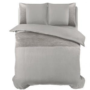 Sleeptime Velvet Band Sand/Grijs Dekbedovertrek - Dromen & Wonen