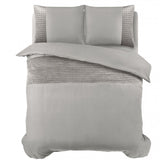 Sleeptime Velvet Band Sand/Grijs Dekbedovertrek - Dromen & Wonen