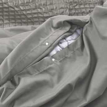 Sleeptime Velvet Band Sand/Grijs Dekbedovertrek - Dromen & Wonen