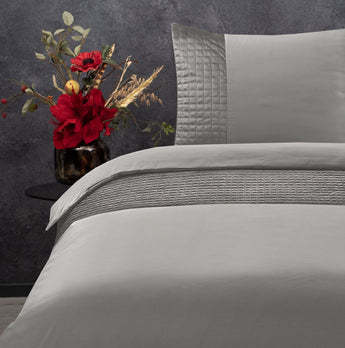 Sleeptime Velvet Band Sand/Grijs Dekbedovertrek - Dromen & Wonen