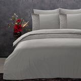 Sleeptime Velvet Band Sand/Grijs Dekbedovertrek - Dromen & Wonen