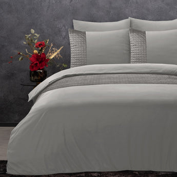 Sleeptime Velvet Band Sand/Grijs Dekbedovertrek - Dromen & Wonen