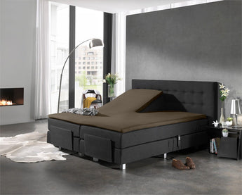 Splittopper Jersey Hoeslaken Taupe - Dromen & Wonen