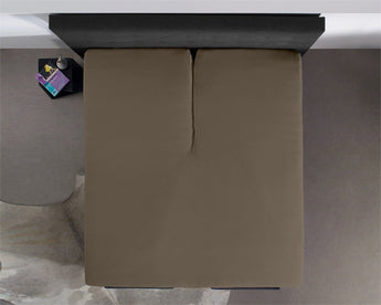 Splittopper Jersey Hoeslaken Taupe - Dromen & Wonen