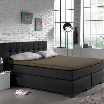 Splittopper Jersey Hoeslaken Taupe - Dromen & Wonen