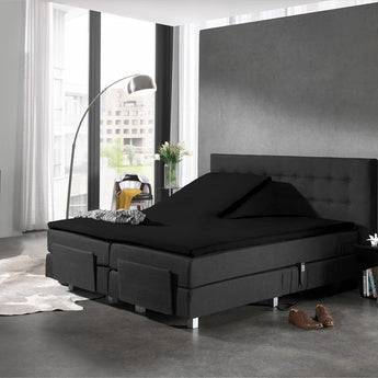 Splittopper Jersey Hoeslaken Zwart - Dromen & Wonen