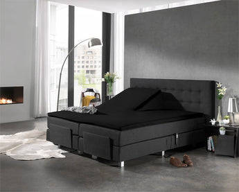 Splittopper Jersey Hoeslaken Zwart - Dromen & Wonen