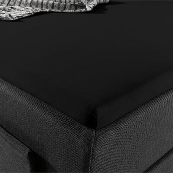 Splittopper Jersey Hoeslaken Zwart - Dromen & Wonen