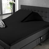 Splittopper Jersey Hoeslaken Zwart - Dromen & Wonen