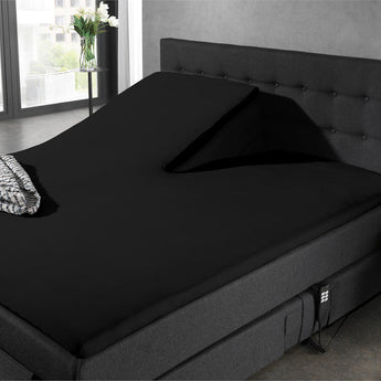 Splittopper Jersey Hoeslaken Zwart - Dromen & Wonen