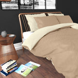 Zensation Twee Kleuren Creme/Taupe Dekbedovertrek - Dromen & Wonen