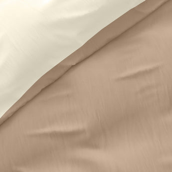 Zensation Twee Kleuren Creme/Taupe Dekbedovertrek - Dromen & Wonen