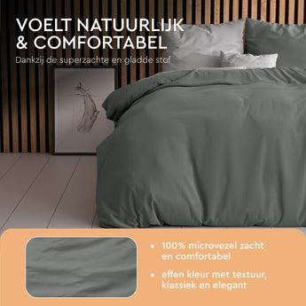 Zensation Twee Kleuren Grijs/Antraciet Dekbedovertrek - Dromen & Wonen