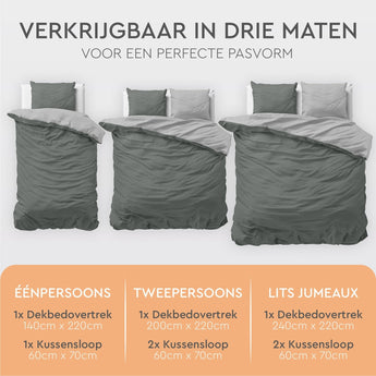 Zensation Twee Kleuren Grijs/Antraciet Dekbedovertrek - Dromen & Wonen
