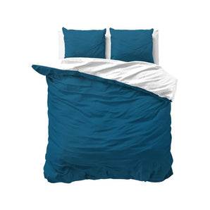 Zensation Twee Kleuren Navy/Wit Dekbedovertrek - Dromen & Wonen