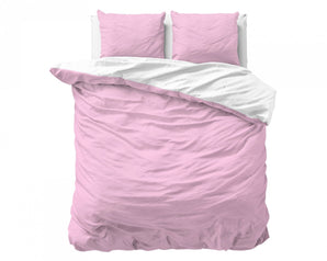 Zensation Twee Kleuren Roze/Wit Dekbedovertrek - Dromen & Wonen