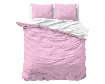 Zensation Twee Kleuren Roze/Wit Dekbedovertrek - Dromen & Wonen