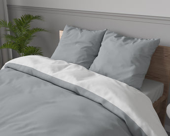 Zensation Twee Kleuren Wit/Grijs Dekbedovertrek - Dromen & Wonen