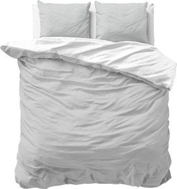 Zensation Twee Kleuren Wit/Grijs Dekbedovertrek - Dromen & Wonen