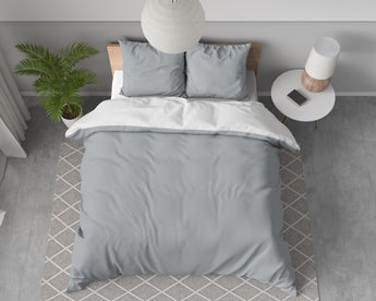 Zensation Twee Kleuren Wit/Grijs Dekbedovertrek - Dromen & Wonen